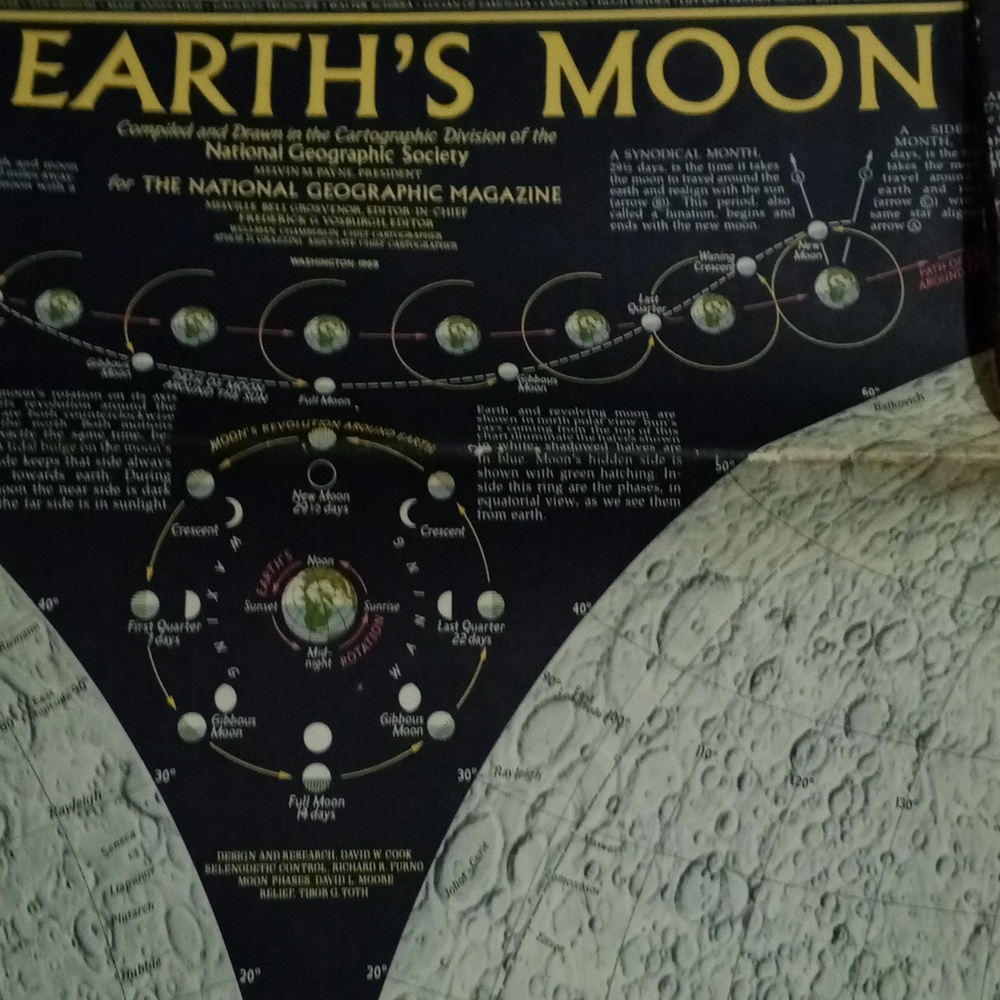 Asis 🙆 National Geographic 1969 Celestial Chart - Black and White